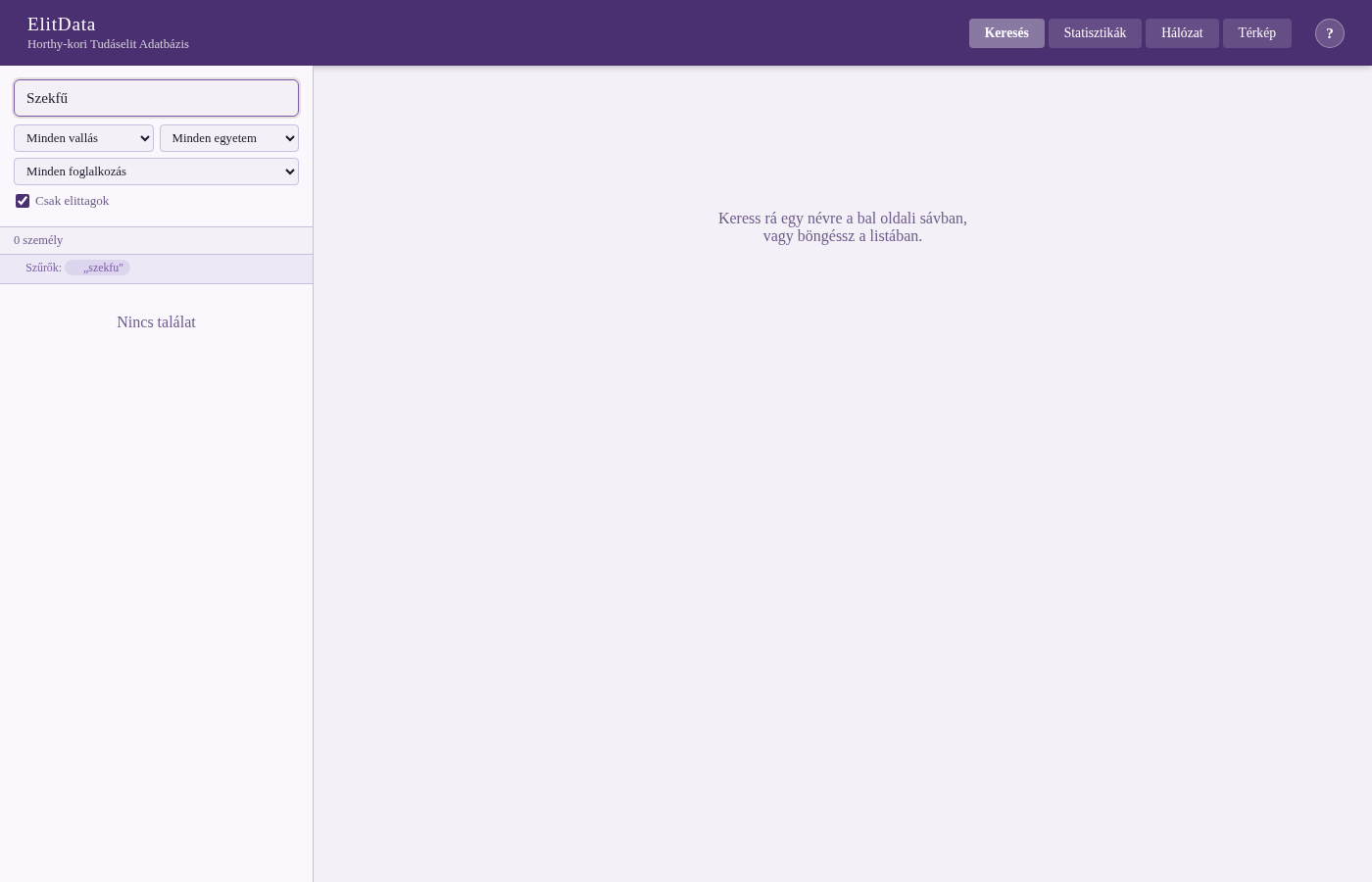 Az ElitData keresés és személyprofil nézete — szűrhető keresés és részletes adatlap